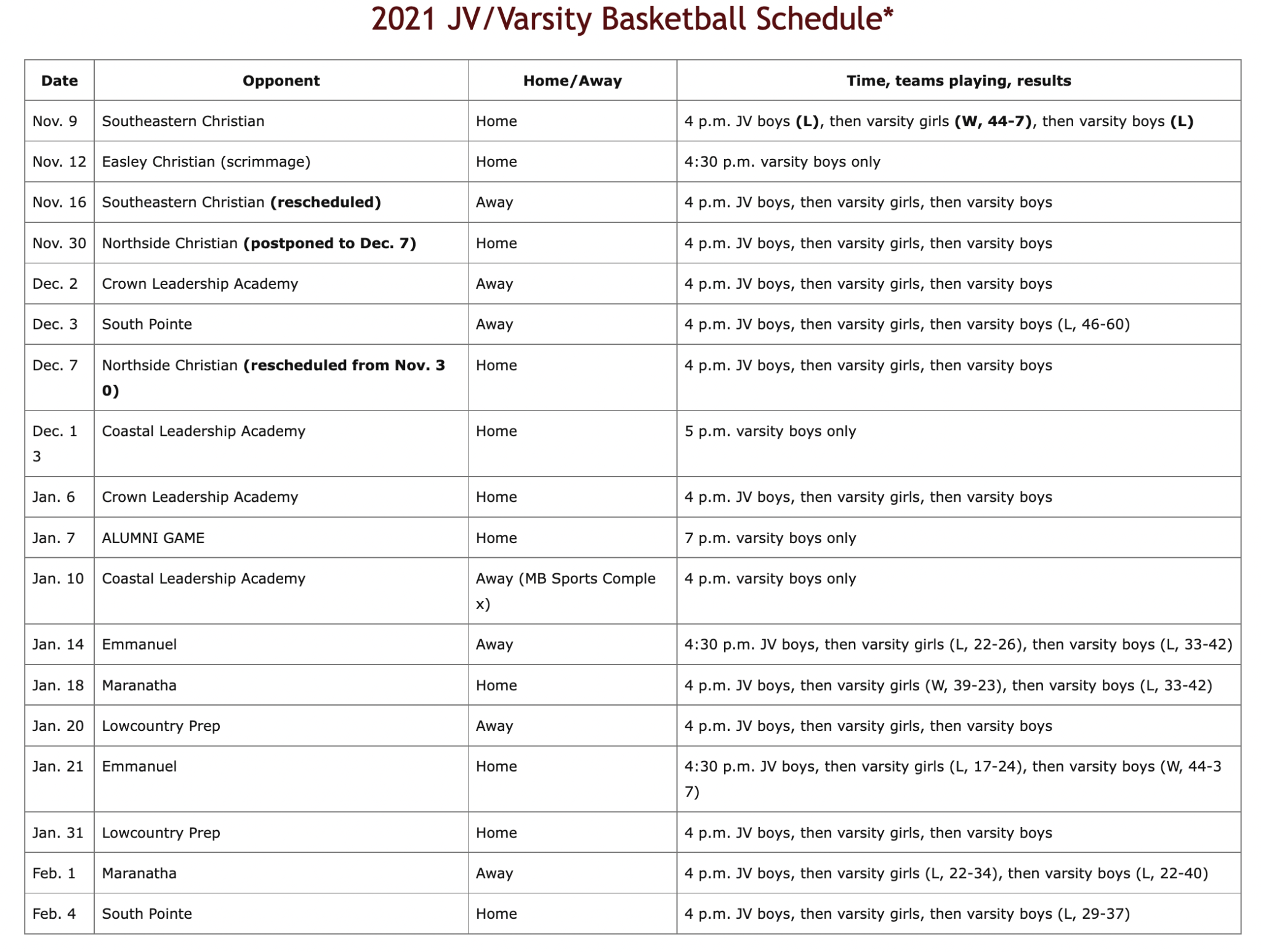 sports-schedule-calvary-christian-school